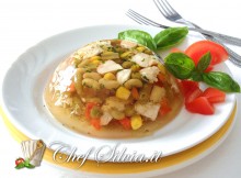 Aspic estivo  di pollo e verdure