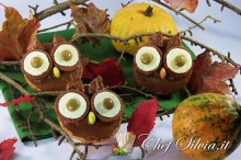 Gufi al cioccolato – Halloween owls cupcakes