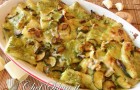 Paccheri  gratinati al pesto e zucchine