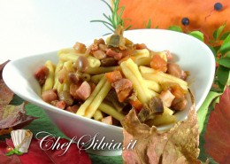 Pasta con zucca e funghi