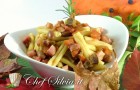 Pasta con zucca e funghi