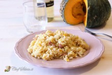 Risotto zucca, gorgonzola e speck