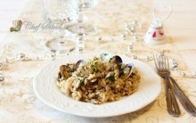 Risotto vongole e porcini