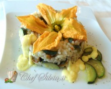 Risotto zucchine in salsa di parmigiano