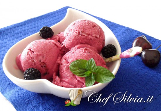 Sorbetto yogurt e frutti di bosco