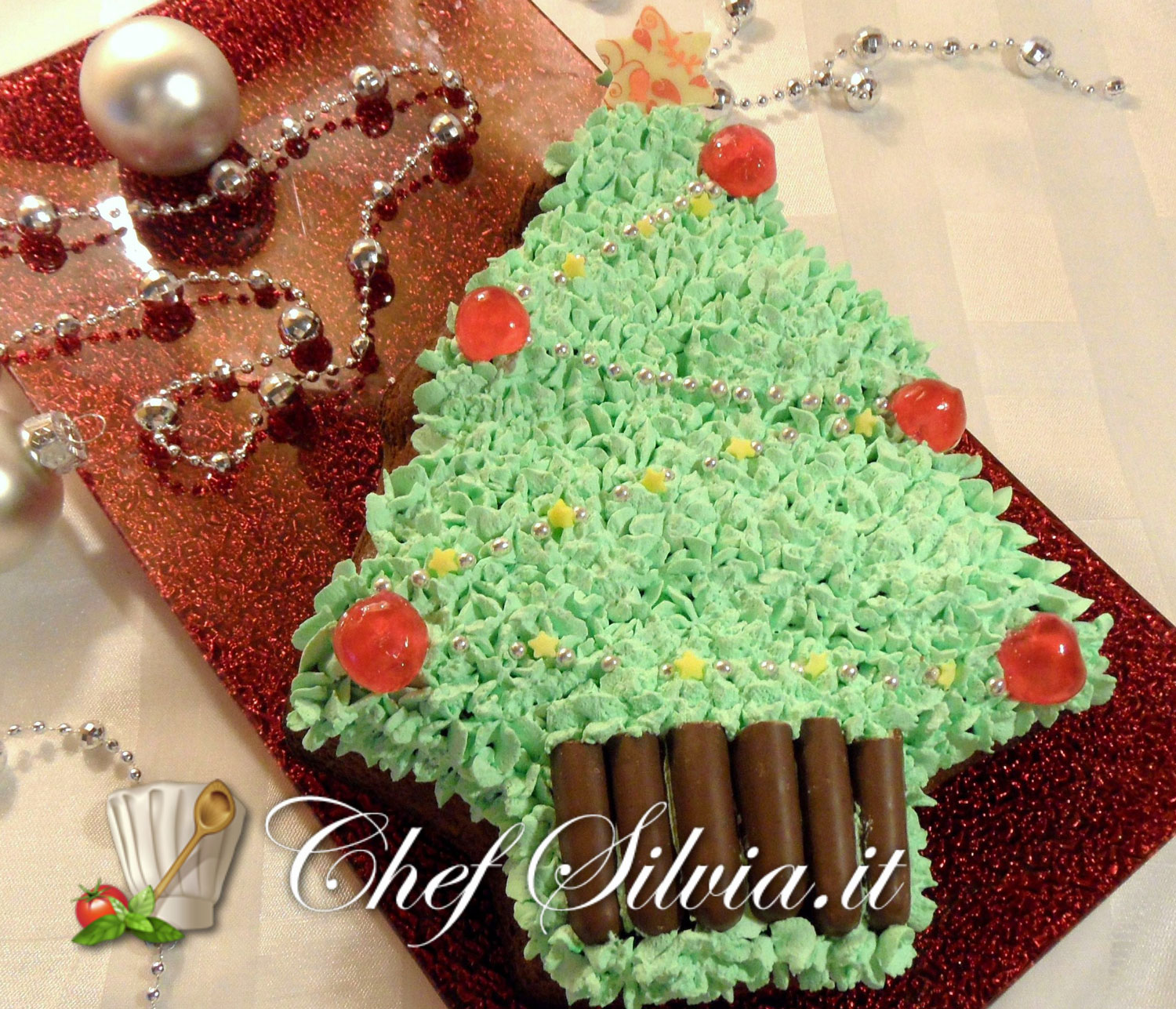 Dolci Natalizi Decorati.Torta Albero Di Natale